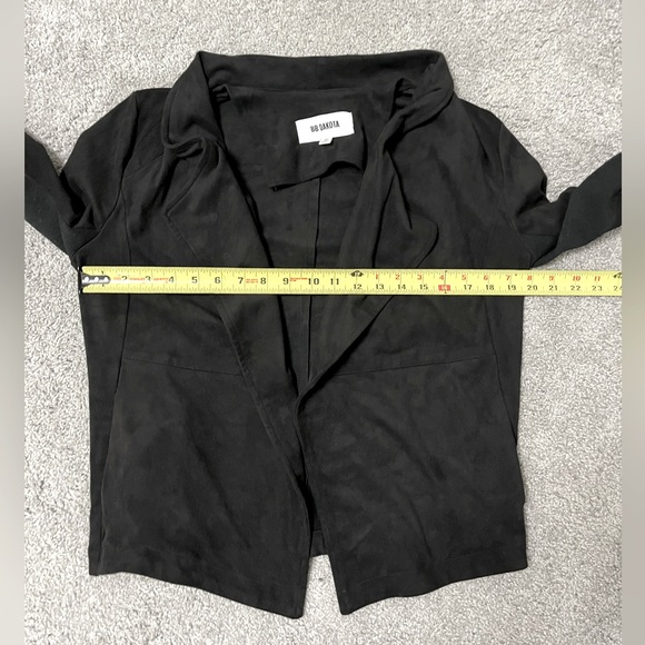 NWOT - BB Dakota Faux Suede Drape Front Jacket - Black - Size Medium - Picture 10 of 13